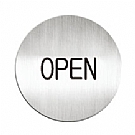 鋁質圓形貼牌-英文“營業中“指示-#611110C