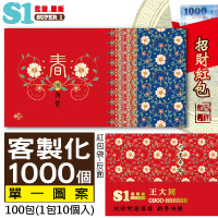 【客製化】1000個含彩色印刷 HFPWP 紙質紅包袋 台灣製 春風得意 REDP-A15
