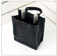 【客製化】20個含1色印刷 超聯捷 黑色帆布袋酒袋(2瓶裝)  宣導品 禮贈品 S1-01081A-20
