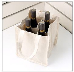 【客製化】20個含1色印刷 超聯捷 本白帆布袋紅酒袋(4瓶裝) 宣導品 禮贈品 S1-01082-20