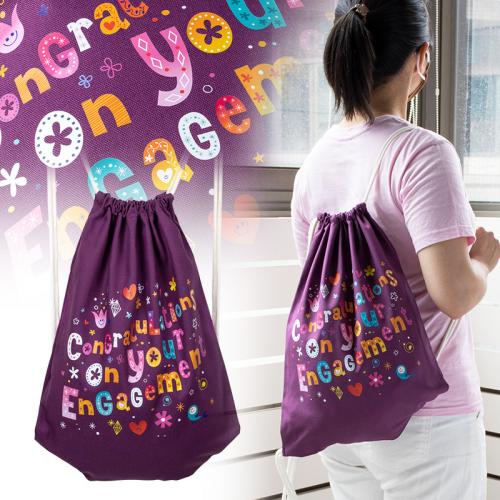 【客製化】超聯捷 8安紫色帆布束口後背包Logo全彩燙印 宣導品 禮贈品 S1-01126PL-F