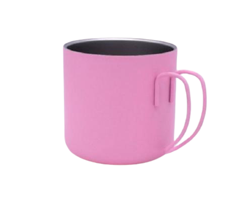 【客製化】超聯捷 304不鏽鋼杯把手杯雙層隔熱 粉紅色烤漆 宣導品 禮贈品 S1-11015B-P
