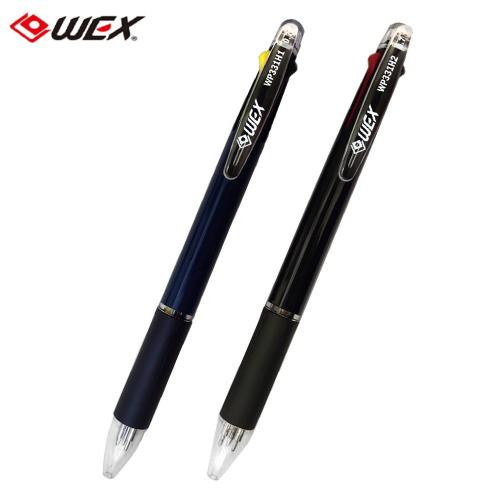 美國WEX 3in1 三色超螢筆兩支組(筆身藍及黑)